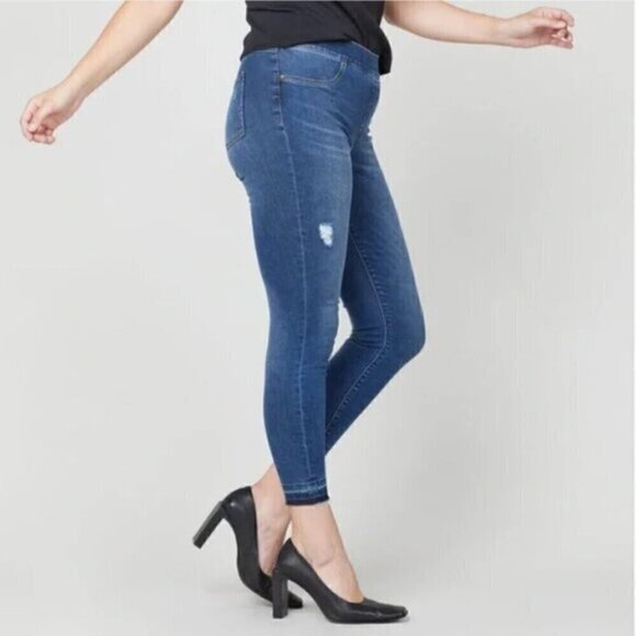 Spanx High Rise Distressed Ankle Skinny Jean Leggings Jeggings - M - Picture 8 of 14